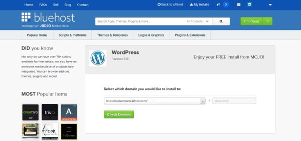 wordpress-install-select-domain